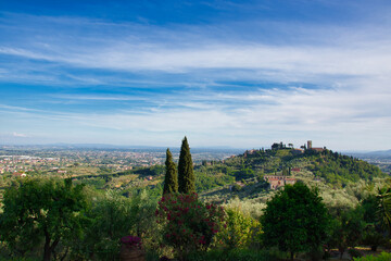 Fototapeta na wymiar Rural countryside landscape in Tuscany region of Italy