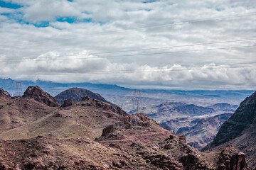 A view of a rugged mountainous landscape in Arizona, USA