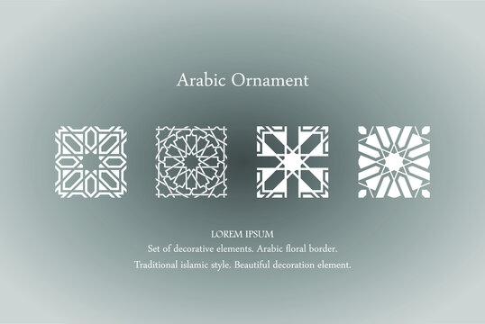 Set of geometric pattern designs. Vector ethnic oriental circle ornament. Arabic ornament style. Eps 10 Vector Illustration