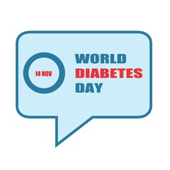 World diabetes day. Blue ribbon DIABETES. Modern style logo illustration for november month awareness campaigns.	