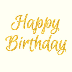Happy Birthday glitter text. Clipart image