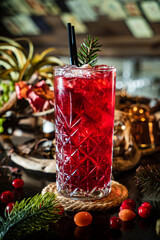 winter cocktail in the bar