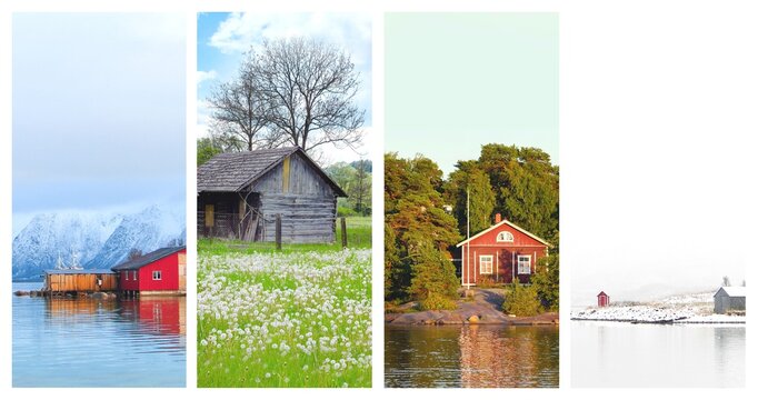 Four seasons of natural rustig cottage