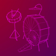 Musical instruments set. Rock band drum kit. Percussion musical instrument