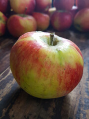 apples on a wooden table