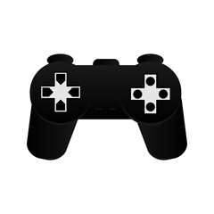 Black gaming console joystick design vector isolated on white background