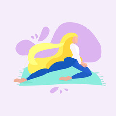 Girl doing yoga in quarantine