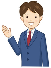 紹介するサラリーマン