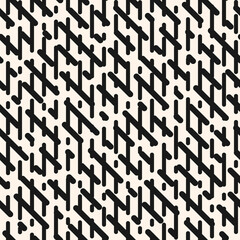 Vector monochrome geometric seamless pattern. Stylish modern black and white texture with diagonal crossing lines, grid, net, mesh. Simple abstract background. Repeatable design for decor, print, wrap