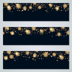 Christmas and New Year vector banner templates collection