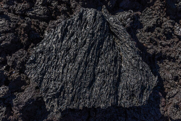 Basalt lava rock surface texture from a flow at Hawaii Volcanoes National Park, Big Island of...