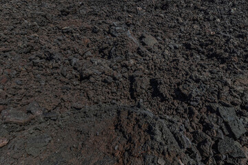 Basalt lava rock surface texture from a flow at Hawaii Volcanoes National Park, Big Island of...