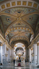 Obraz premium ODESSA, UKRAINE - OCTOBER 10, 2020: Interior of the Transfiguration Cathedral in Odessa, autumn.