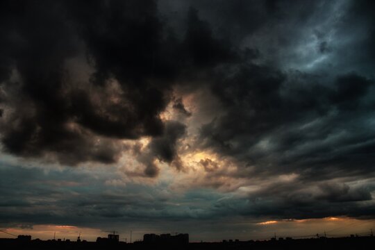 time lapse clouds over the city
