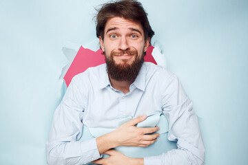 emotional male manager shirt lifestyle fun office career