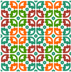 Seamless vector pattern with tatar ornament. Eastern stylish abstract background. Colorful flat oriental texture for wrapping