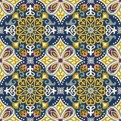 Seamless vector pattern with tatar ornament. Eastern stylish abstract background. Colorful flat oriental texture for wrapping