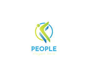 Obraz premium People Fitness logo design