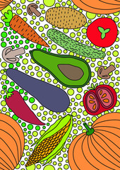 vegetables, still life, vegetarianism, raw, pattern, art, decoration