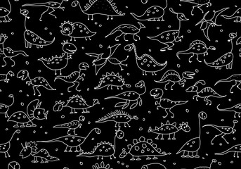 Funny dinosaurs, seamless pattern for your design