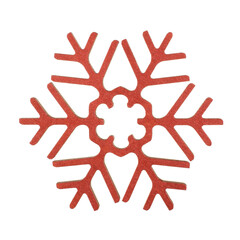Red Snowflakes on white background, Christmas toy, stock photo, isolated