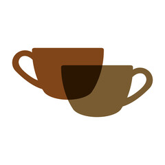 Logotipo con tazas de café en color marrón