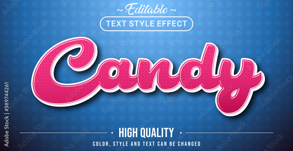 Aufkleber editable text style effect - candy theme style.