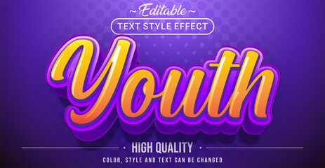 Editable text style effect - Youth theme style.