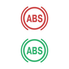 ABS. Single flat car icon on white background. Vector stock