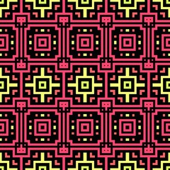 Pink and green pattern with geometric form, flat vintage, retro cover design, background for girl, young texture