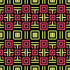 Pink and green pattern with geometric form, flat vintage, retro cover design, background for girl, young texture