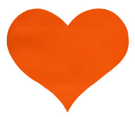Heart with orange paper texture