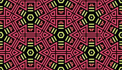 Pink and green pattern with geometric form, flat vintage, retro cover design, background for girl, young texture