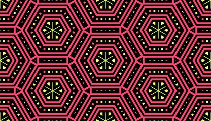 Pink and green pattern with geometric form, flat vintage, retro cover design, background for girl, young texture