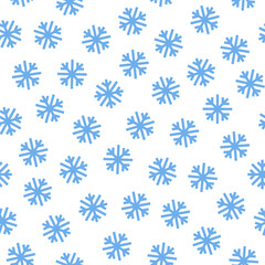 Fototapeta na wymiar Vector snowflakes seamless pattern. Repeatable christmas background. Trendy festive print