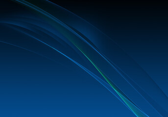Abstract background waves. Black and electric blue abstract background for wallpaper or business card