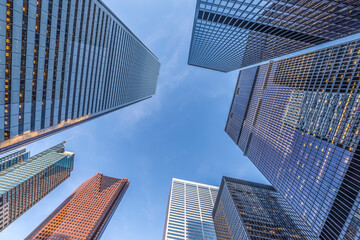 Fototapeta na wymiar Office towers in the downtown financial district of Toronto Canada.
