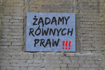 Fototapeta premium Żądamy równych praw