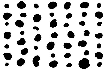 Seamless pattern with black dots. Vector hand draw circle shape texture background