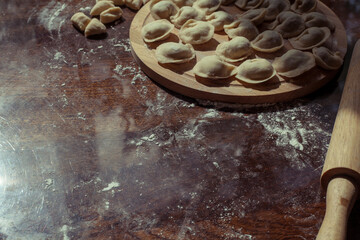 Homemade Traditional Russian dumplings.