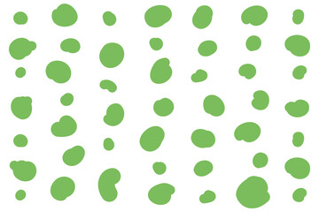 Seamless pattern with green dots. Vector hand draw circle shape texture background