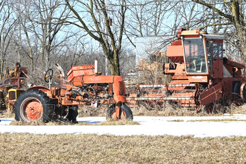 Old Tractor and Combine