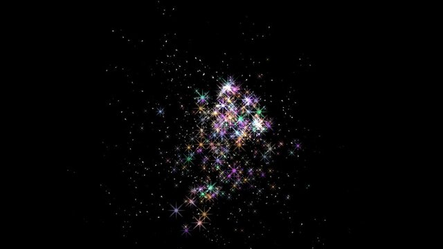 Exploding fireworks in a black sky