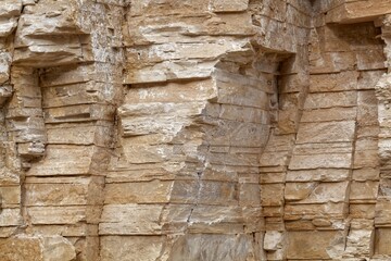 Solnhofen plattenkalk, a thin bedded limestone of Jurassic age, in a quarry.