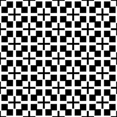 Fototapeta premium Black, white pattern, geometric wallpaper , seamless texture with flat floral ornament, decorative illustration with simple elemets