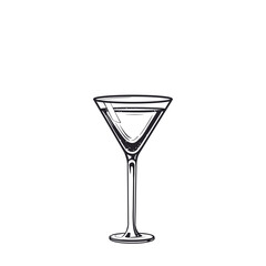 Cocktail daiquiri drink engraving hand drawn vector illustration. Alcoholic isolated black and white vintage style drink. - 389752675