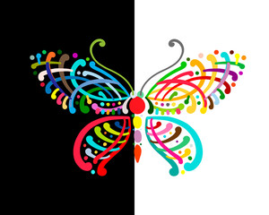 Ornate colorful butterfly for your design