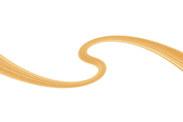 Swirled long blond hair strand on white, isolated