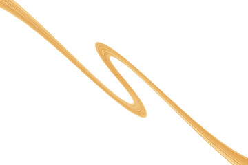 Swirled long blond hair strand on white, isolated