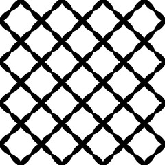 Naklejka premium Black, white floral pattern, geometric wallpaper , seamless texture with flat ornament, decorative illustration with simple elemets